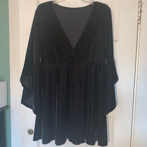 Black Velvet dress with Bell Sleeves